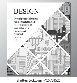 stock vector template for brochure, card, cover, book with patchwork design