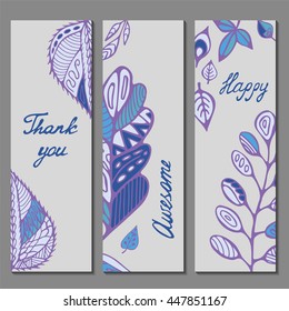 stock vector template for brochure, card, cover, book, invitation with doodle leaf.