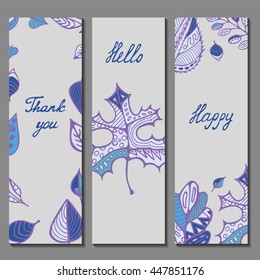 stock vector template for brochure, card, cover, book, invitation with doodle leaf.