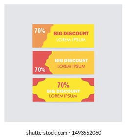Stock Vector Template Discount Coupon Banner for Big Sale Offer Season Design