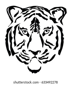 stock vector tiger head silhouette vector