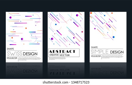 stock vector trendy design geometric banners set colorful geometric shapes composition abstract