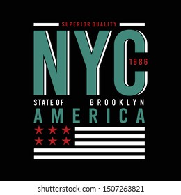 stock vector typography new york city for t-shirt graphics, vectors - Vector