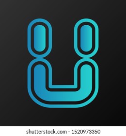 stock vector U futuristic letter, abstract logo icon design template for business corporate. minimalistic concept logo design.