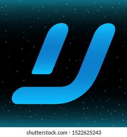 stock vector U technology italic bold letter, futuristic abstract logo icon design template for business corporate. minimalistic concept logo design.