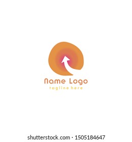 Stock Vector Unique Orange Stam Cells with Arrow for a Business Company