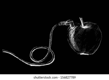 Stock vector usb cable apple design alternative energy illustration