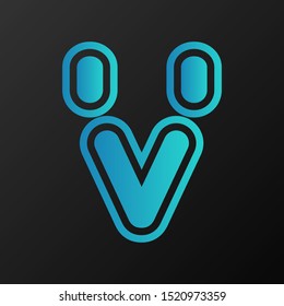 stock vector V futuristic letter, abstract logo icon design template for business corporate. minimalistic concept logo design.