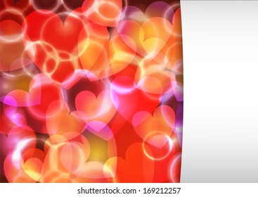 Stock vector valentine card with hearts