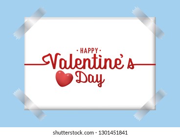 stock vector valentine's day with heart shaped balloons and masking tape wallpaper, flyers, invitation, posters, brochure, banners template design