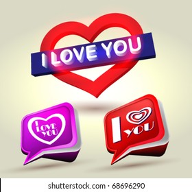 Stock vector valentines day symbols