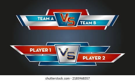 stock vector versus game cover banner sport vs team. versus screen design battle headline template. team versus background with sparks effect
