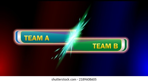 stock vector versus game cover banner sport vs 

team. versus screen design battle headline 

template. team versus background with sparks 

effect
