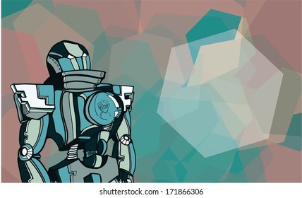 Stock vector vintage retro robot 