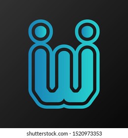 stock vector W futuristic letter, abstract logo icon design template for business corporate. minimalistic concept logo design.