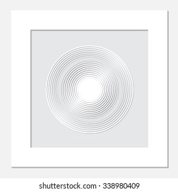 stock vector white frame with circle on the grey background.