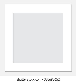 stock vector white frame with shadow on the grey background.