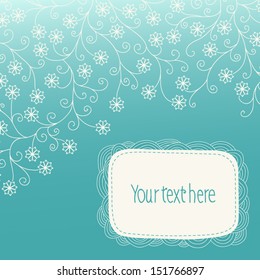 Stock vector winter background with floral pattern.