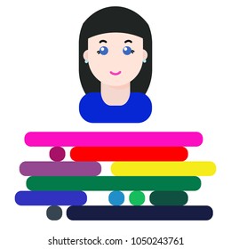 Stock vector winter type of female appearance. Face of young woman. Seasonal color analysis palette