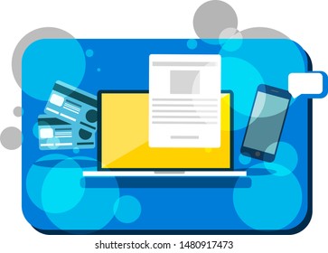 stock vector workplace сollection business workflow atoms and elements office things objects