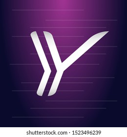 stock vector Y italic bold letter, technology, futuristic abstract logo icon design template for business corporate. minimalistic concept logo design.