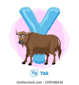 stock vector of Y for yak. alphabet animal for education