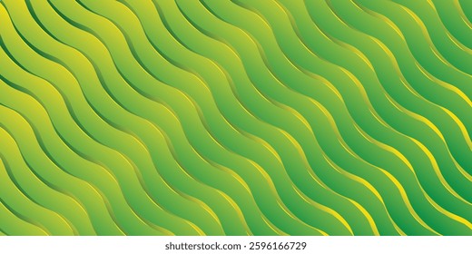 Stock vector yellow green abstract background waves pattern modern glossy and shiny vibrant yellow and dark green color gradient lines futuristic