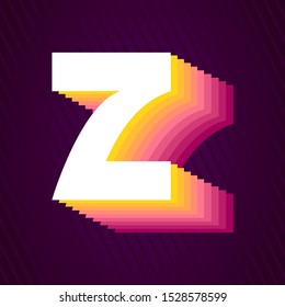 stock vector Z retro bold alphabet retro typeface letter, abstract logo icon design template for business corporate. minimalistic concept logo design.