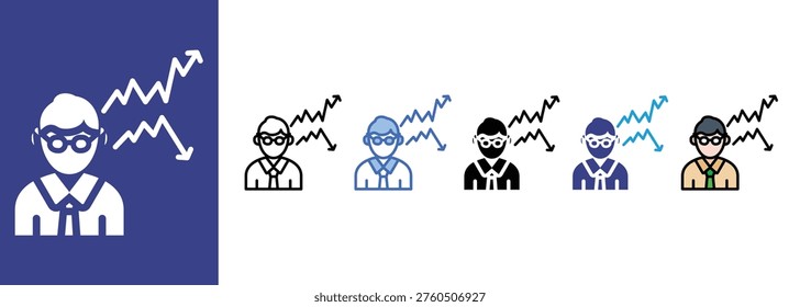 Stockbroker  icon sets collection multiple style

