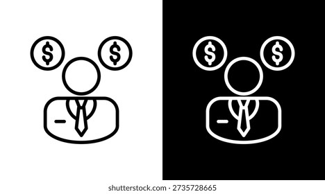 Stockbroker Icon Sheet Black And White