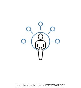 icono de línea de concepto de accionista. Ilustración de elemento simple. diseño de símbolos de esquema de concepto de accionista.