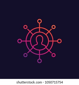 stockholder line icon, vector