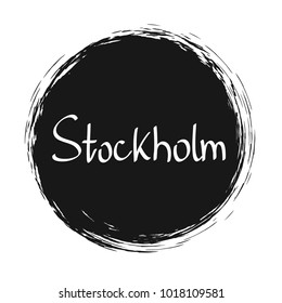 Stockholm city, handwriten text. Vector calligraphic design.