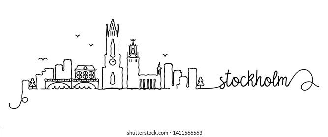 Stockholm City Skyline Doodle Sign