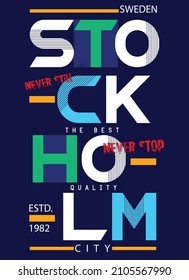 stockholm city  t shirt design, vector illustration artistic element retro art,