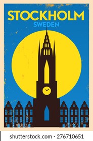 Stockholm City Vintage Poster Design