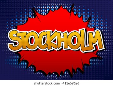 Stockholm - Comic book style word