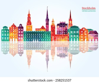 Stockholm detailed skyline. Vector illustration