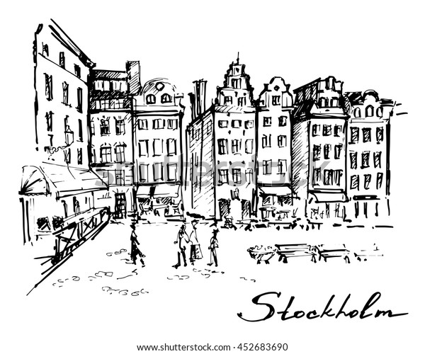 Stockholm Hand Drawn City Sketch Vector Stock Vector (Royalty Free ...