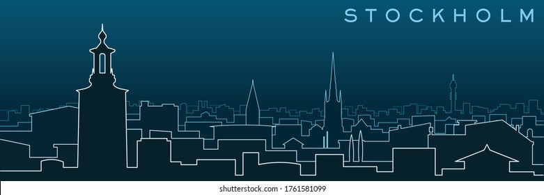 Stockholm Multiple Lines Skyline and Landmarks