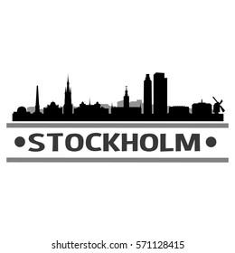 Stockholm Skyline City Vector Design
