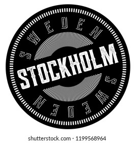 stockholm stamp on white background. Sign, label, sticker.