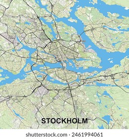 Stockholm, Sweden map poster art