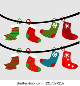 stocking christmas background vector
