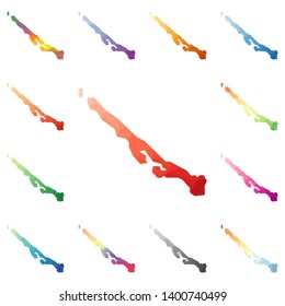 Stocking Island geometric polygonal, mosaic style island maps collection. Bright abstract tessellation, low poly style, modern design for your infographics or presentation.