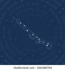 Stocking Island network, constellation style island map. Neat space style, modern design. Stocking Island network map for infographics or presentation.