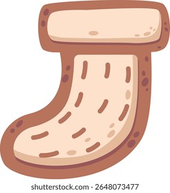 Stocking new years gingerbread vector illustration