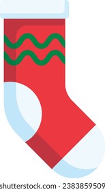 Stocking Santa Claus with Christmas Theme  Icon Illustrator