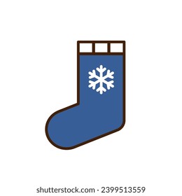 Stocking. Winter. Simple vector icon.