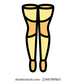 Vector de contorno de icono de circulación de existencias. Compresión en existencias. Llano de color varicoso femenino